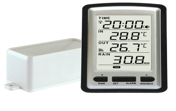 wireless rain meter with in/outdoor temperature 