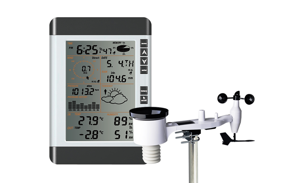 WS2080 Solar powered weather station with PC interface,with solar panel