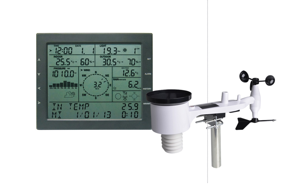 WT2310 Professional weather center with solar transmitter