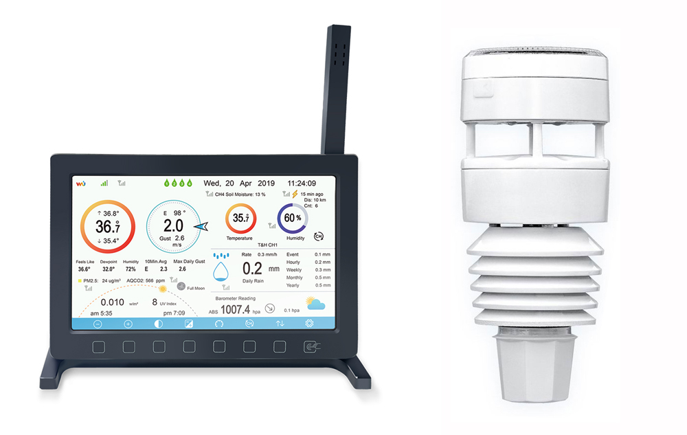 HP2564 WiFi Weather Station Large TFT Color Screen with Haptic Ranifall Sensor