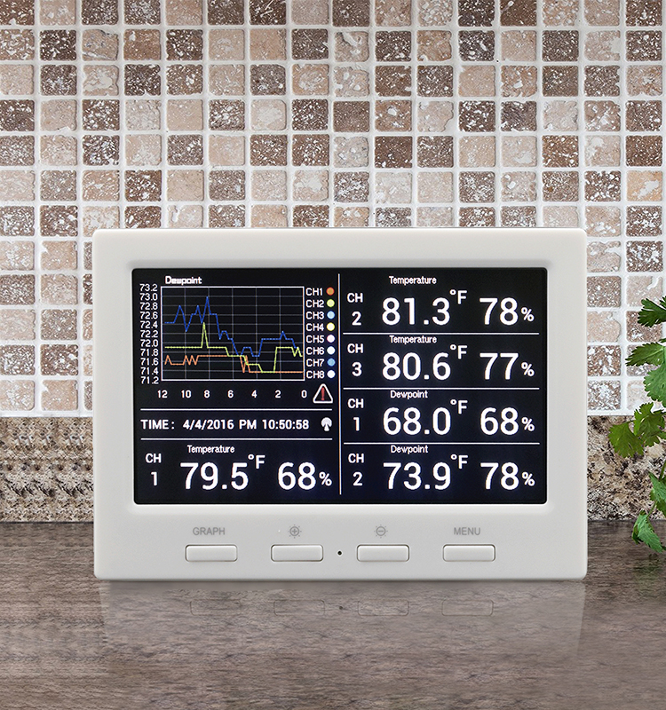 Wireless 8 channel color screen weather station