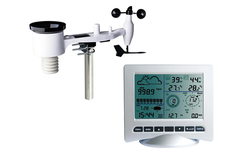 Professional weather station with solar transmitter