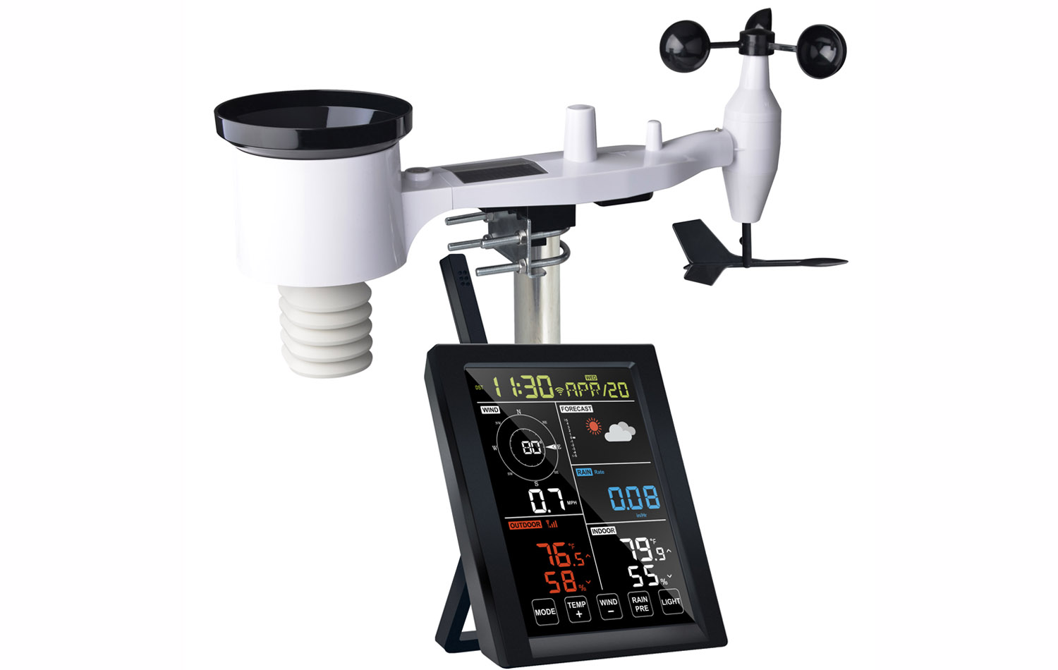WiFi Color Screen Weather Station with 5-in-1 Sensor 
