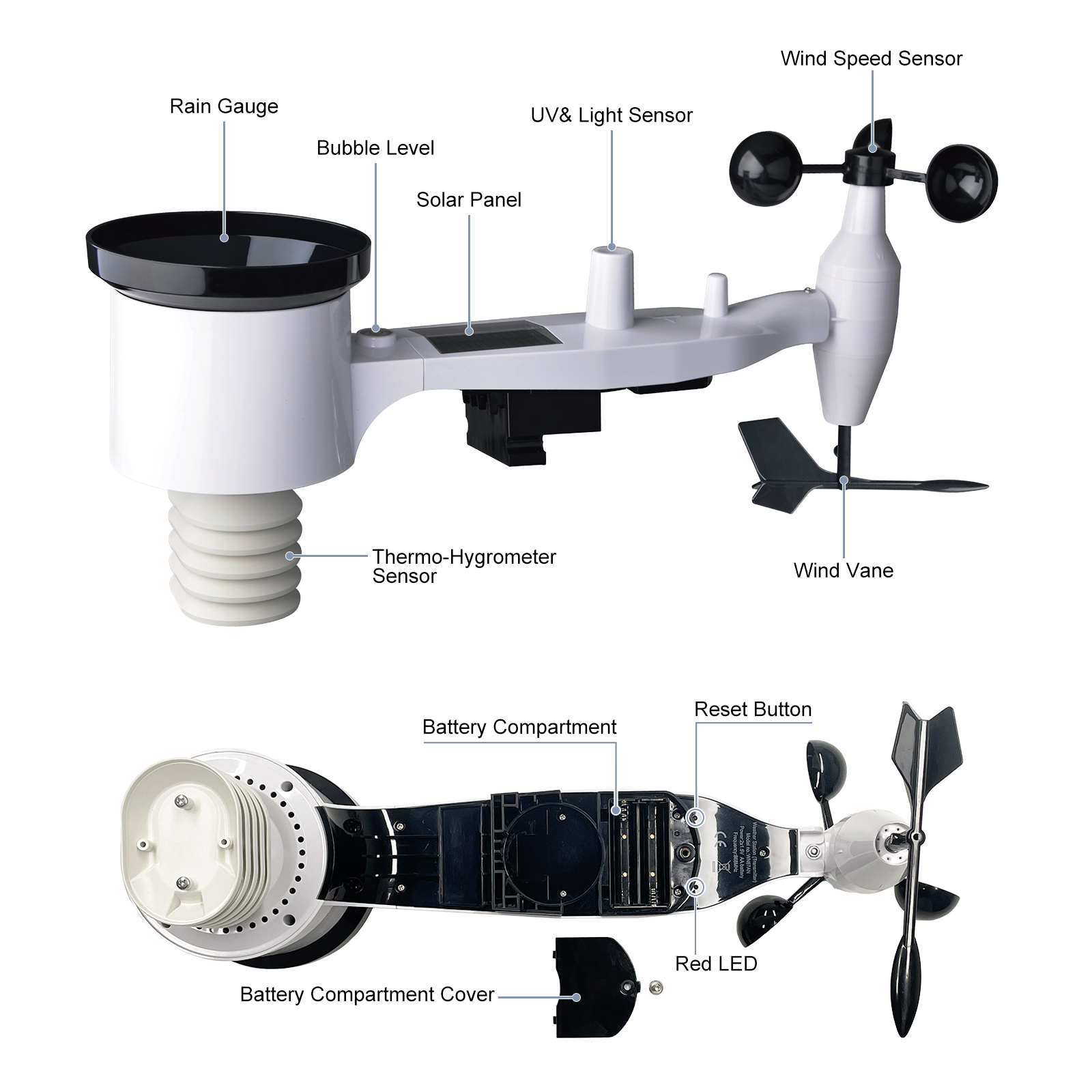 Large LCD display WiFi weather station 